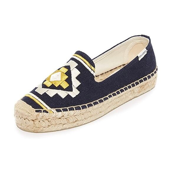 Soludos Embroidered Platform Smoking Slippers size 6.5 Espadrilles Shoes - Picture 12 of 12